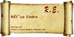 Róza Endre névjegykártya